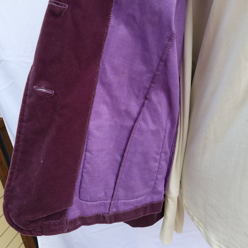 VTG Christel Velvet Blazer Women’s Sz 12 Burgundy Notch Lapel Single Breasted - Picture 10 of 13